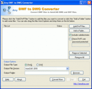 Any DWF to DWG Converter screenshot